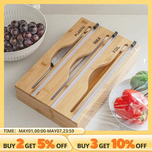 foil cutter minimalistic wall mounted wooden kitchen tableware more layered