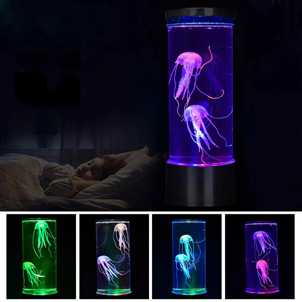Color Changing Jellyfish Lamp USB/Battery Powered Table Night Light Kids Gift Home Bedroom Decor Boys Girls Birthday Gifts