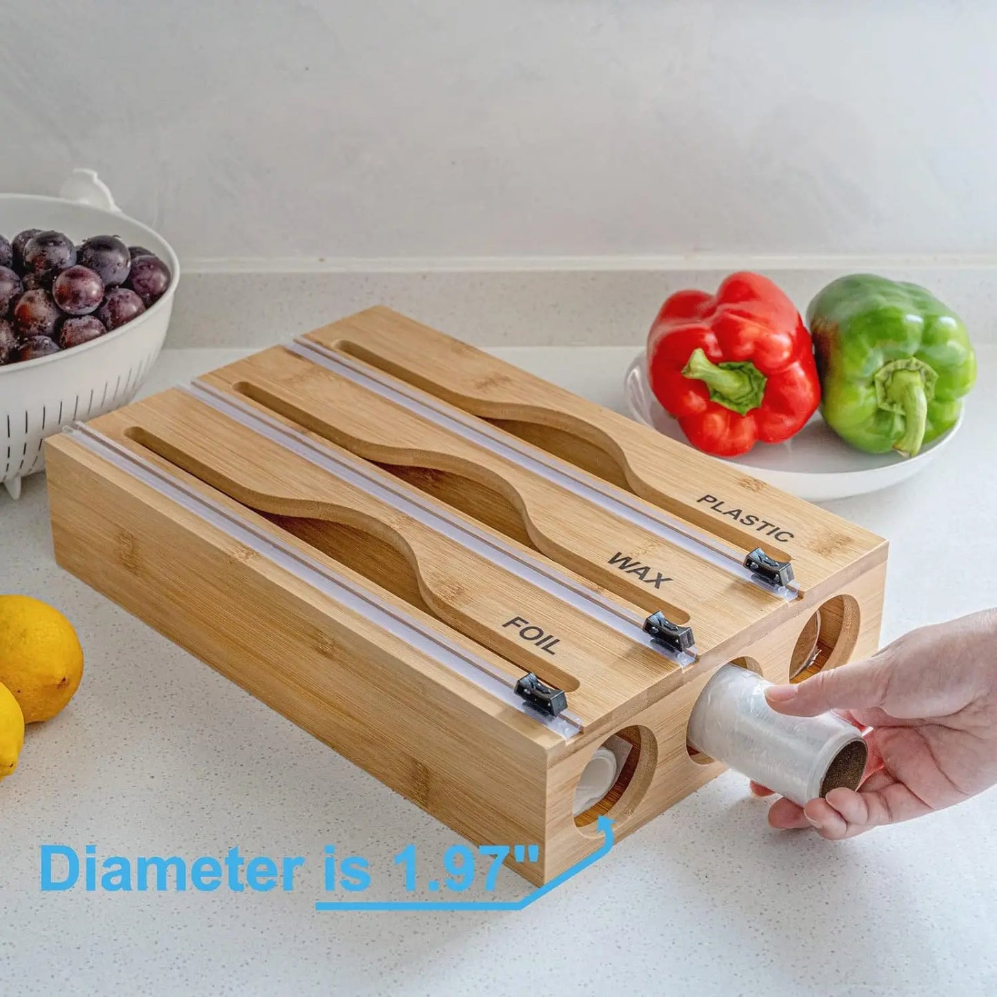 foil cutter minimalistic wall mounted wooden kitchen tableware more layered