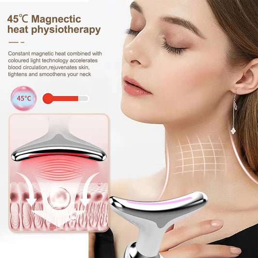 CkeyiN Gesichtslifting-Maschine für den Hals, Gesichtsmassagegerät, Photonentherapie, Augenmassage-Tool, Vibration, Anti-Falten-Doppelkinn-Entferner 