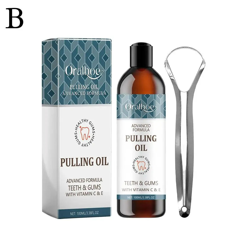 Coconut Oil Pulling Mouthwash With Essential Alcohol-free Care Oral Toothbrush Mouth Teeth Scraper Mouthwash Tongue