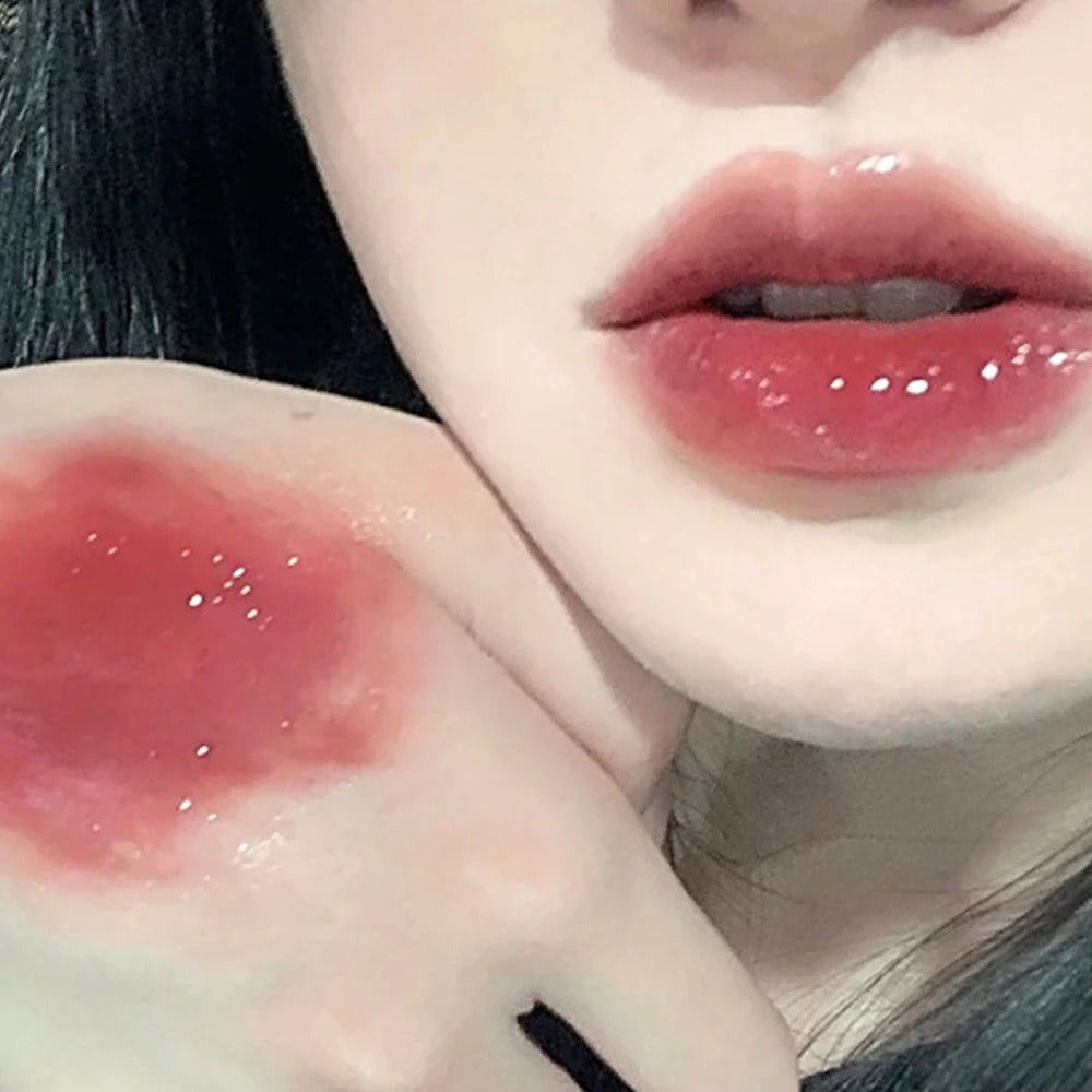 Cute Pink Bear Water Light Lip Gloss Lasting Crystal Shiny Lip Glaze Mirror Nude Liquid Lipstick Women Lips Makeup Cosmetics