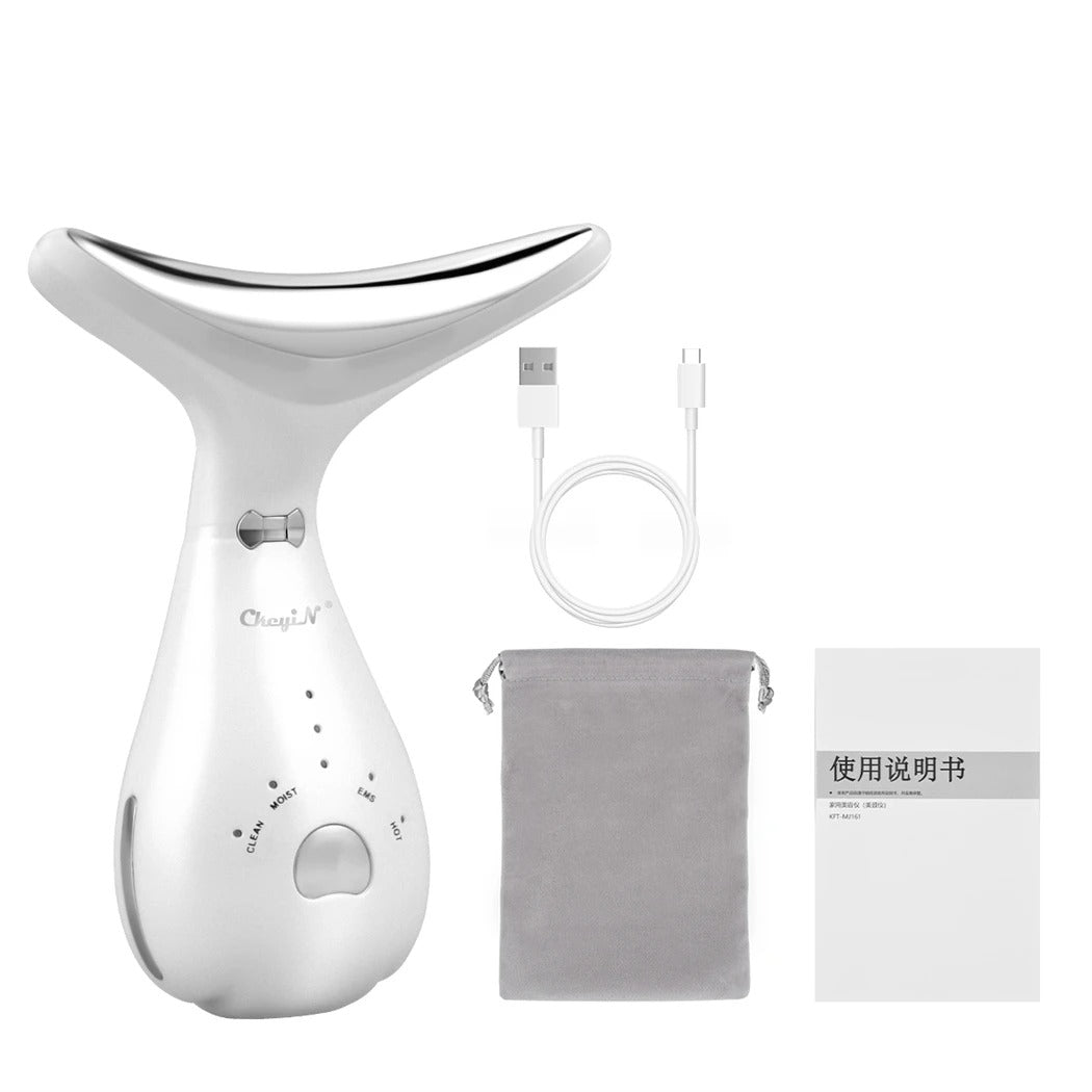 CkeyiN Neck Face Lifting Machine Face Massager Photon Therapy Eye Massage Tool Vibration Anti Wrinkle Double Chin Remover