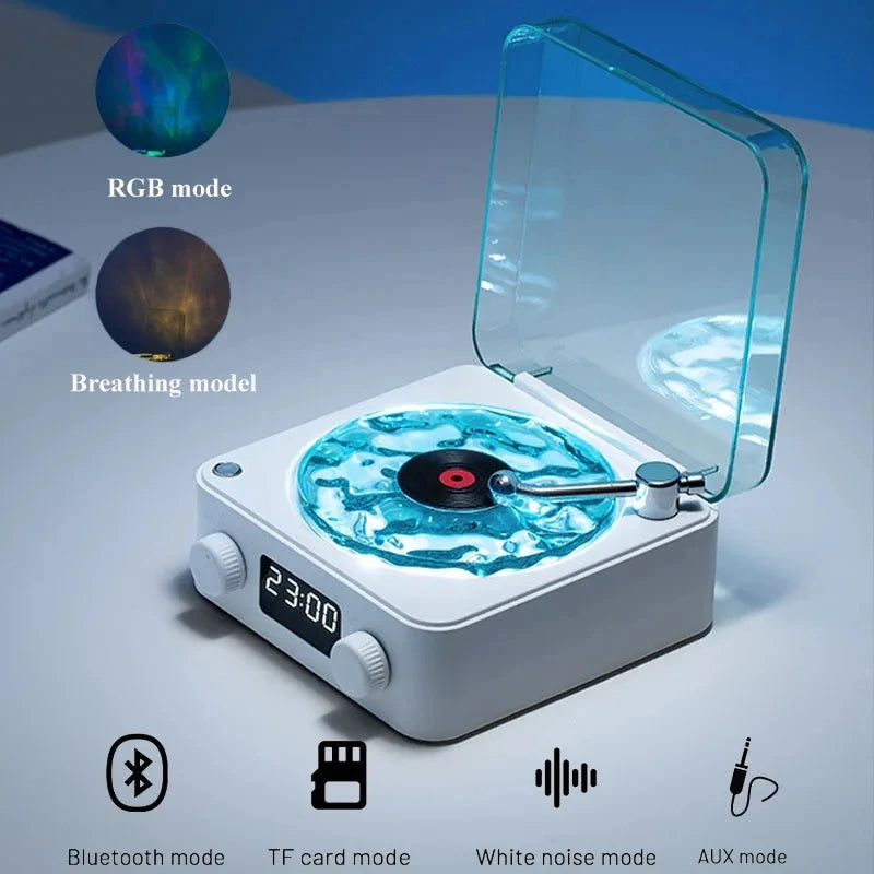 New arrival high quality wireless Vinyl Bluetooth speaker With Dynamic Water Ripple RGB Light